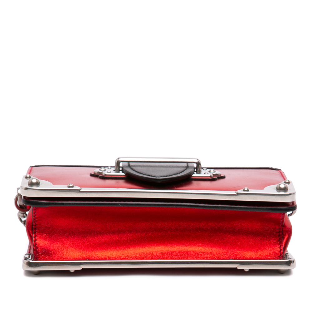 Pre-Loved Prada Saffiano Trimmed Metallic Vitello Cahier Bag - Picture 3 of 7